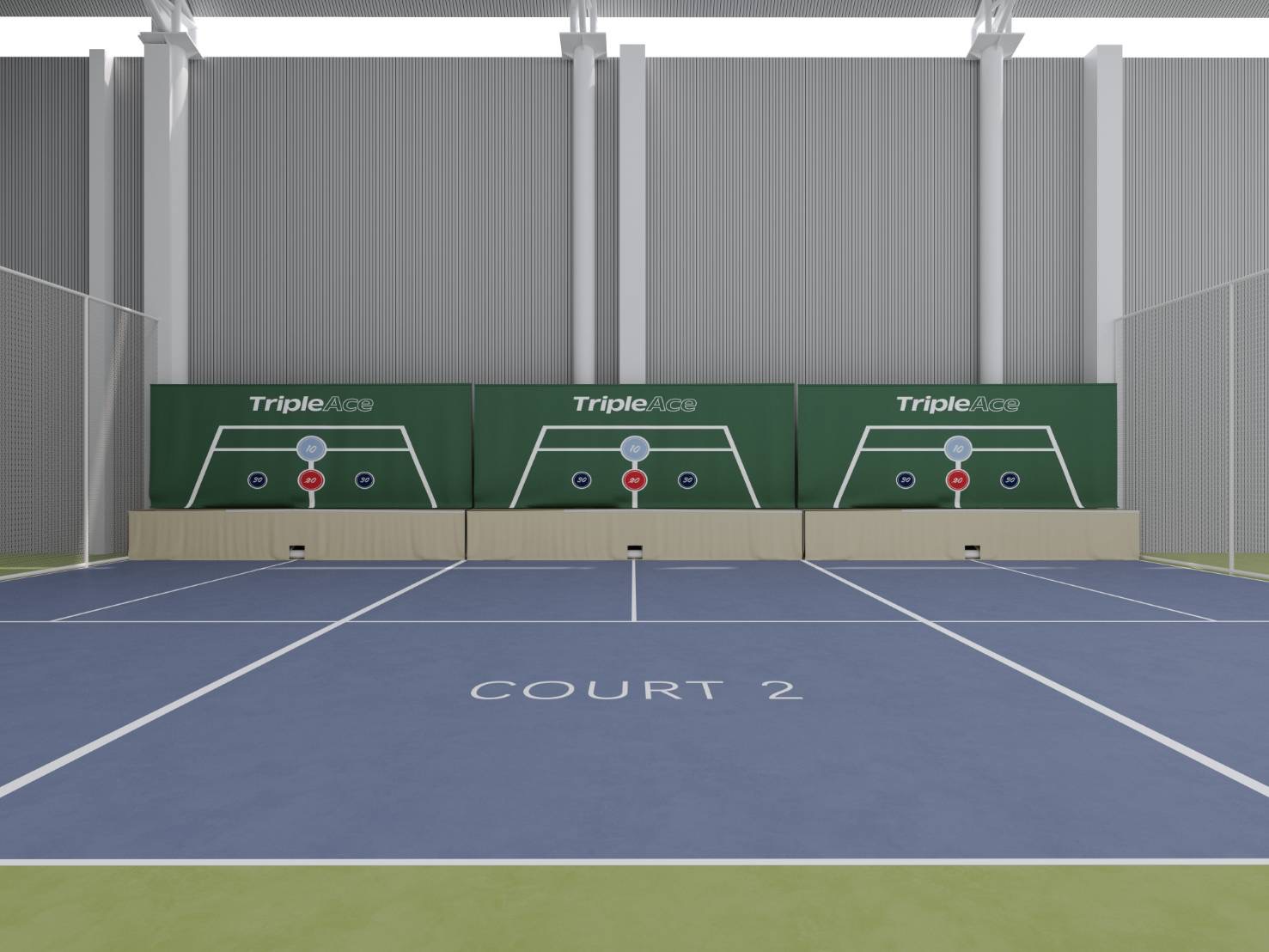 Indoor ball machine courts